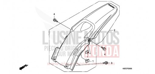 GARDE-BOUE ARRIERE CRF150R9 de 2009